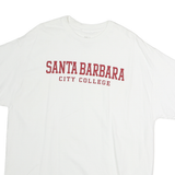 MV SPORT Mens White Santa Barbara City College Graphic T-Shirt XL Crew Neck