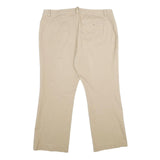 LAUREN RALPH LAUREN Womens Beige Cotton Blend Relaxed Straight Trousers W38 L29