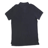 BURBERRY BRIT Womens Black Polo Shirt Jersey Cotton Blend Short Sleeve Mini