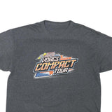 Mens Charcoal Grey Compact Tour Graphic T-Shirt XL Short Sleeve Crew Neck Racing