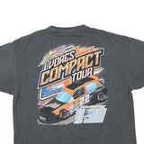 Mens Charcoal Grey Compact Tour Graphic T-Shirt XL Short Sleeve Crew Neck Racing