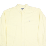 RALPH LAUREN Mens Yellow Plain Shirt XL Classic Button-Down Cotton Blend