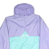 Womens Purple & Aqua Casual Jacket M Polyester Hooded Zip Colourblock Stylish