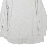 ZARA Womens Grey Cotton Blend Blouse Long Sleeve Button Neck M Casual