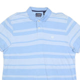 CHAPS Mens Blue & White Striped Short Sleeve Polo Shirt XL Casual Cotton Blend
