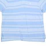 CHAPS Mens Blue & White Striped Short Sleeve Polo Shirt XL Casual Cotton Blend
