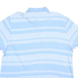 CHAPS Mens Blue & White Striped Short Sleeve Polo Shirt XL Casual Cotton Blend