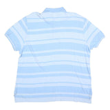 CHAPS Mens Blue & White Striped Short Sleeve Polo Shirt XL Casual Cotton Blend