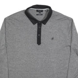 TED BAKER Mens Grey Polo Shirt XL Long Sleeve Plain Cotton Casual Basic