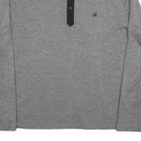 TED BAKER Mens Grey Polo Shirt XL Long Sleeve Plain Cotton Casual Basic
