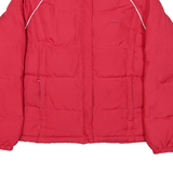 ADIDAS Womens Red Puffer Jacket UK 18 Polyester Blend Zip Lightweight Casual