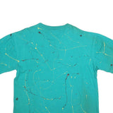 WAVES Mens Green Short Sleeve Crew Neck Graphic T-Shirt L Cotton Blend