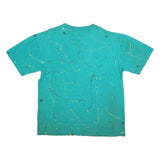 WAVES Mens Green Short Sleeve Crew Neck Graphic T-Shirt L Cotton Blend