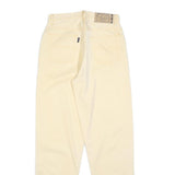 DONNA JEANS Womens Cotton Blend Cream Regular Straight Trousers W28 L32 Casual