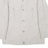 SCHILD Mens Cream Button Linen Blend Tailored Jacket XS Plain Lightweight