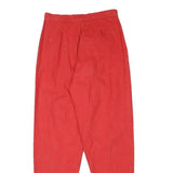 PANTALON Mens Cotton Blend Red Relaxed Tapered Trousers W27 L30 Casual Style