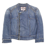 JUICY COUTURE Girls Blue Denim Jacket L Cotton Blend Button Closure Casual
