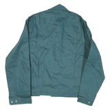 Mens Green Cotton Workwear Button Jacket S Plain Utility Durable