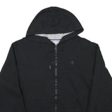 CHAMPION Mens Black Full Zip Hoodie M Casual Sweatshirt Cotton Blend