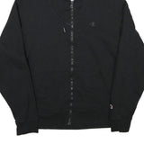 CHAMPION Mens Black Full Zip Hoodie M Casual Sweatshirt Cotton Blend