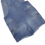 DICKIES Womens Blue Denim Relaxed Cotton Blend Dungarees XL W44 L7 Distressed