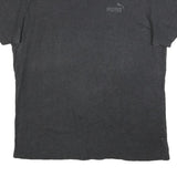 PUMA Mens Grey Cotton Blend T-Shirt L Short Sleeve V-Neck Logo Casual Wear