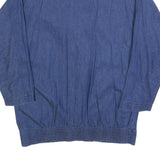 INFO Womens Blue Cotton Jacket S Woven Button Closure Relaxed Fit Classic