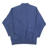 INFO Womens Blue Cotton Jacket S Woven Button Closure Relaxed Fit Classic