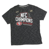 FANATIC Mens Black NFC Champions Graphic T-Shirt L Crew Neck Short Sleeve