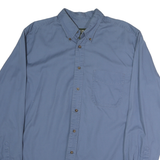 EDDIE BAUER Mens Blue Cotton Shirt Button Down L Classic Casual Workwear