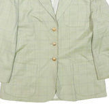 ELEGANCE PARIS Womens Cream Check Wool Blend Tailored Jacket UK 14 Button