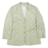 ELEGANCE PARIS Womens Cream Check Wool Blend Tailored Jacket UK 14 Button