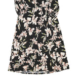 LAUREN RALPH LAUREN Womens Black Floral Wrap Dress Polyester Blend Knee Length