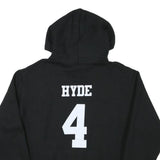 CHAMPION Mens Black Hoodie L Cartoon Graphic Print Pullover Sweatshirt