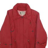 LEONARDO Womens Red Jacket UK 10 Polyester Button Casual Lightweight