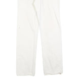 LEVI'S Mens Cotton Blend White Regular Straight Trousers W32 L31 Button Closure