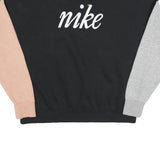 NIKE Womens Black Sweatshirt Crew Neck L Colourblock Cotton Blend Pullover