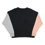 NIKE Womens Black Sweatshirt Crew Neck L Colourblock Cotton Blend Pullover