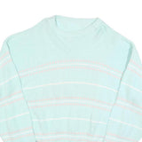 Womens Blue & Pink Patterned Jumbo Knit Crew Neck L Jumper Pullover