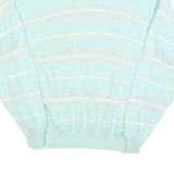 Womens Blue & Pink Patterned Jumbo Knit Crew Neck L Jumper Pullover