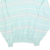 Womens Blue & Pink Patterned Jumbo Knit Crew Neck L Jumper Pullover