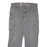 CARHARTT Mens Regular Grey Cotton Blend Cargo Trousers W38 L29 Workwear Relaxed