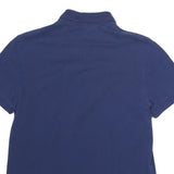 LACOSTE Mens Blue Short Sleeve Polo Shirt S Cotton Classic Fit Lightweight