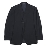 TRUSSARDI Mens Black Wool Classic Jacket L Button Closure Plain