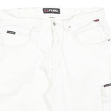 FUBU Mens White Cargo Shorts L W36 Cotton Blend Casual