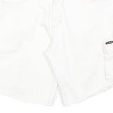 FUBU Mens White Cargo Shorts L W36 Cotton Blend Casual