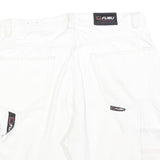 FUBU Mens White Cargo Shorts L W36 Cotton Blend Casual