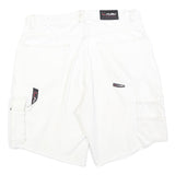 FUBU Mens White Cargo Shorts L W36 Cotton Blend Casual