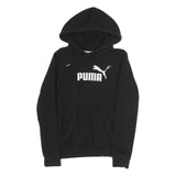 PUMA Womens Black Hoodie UK 8 Classic Logo Pullover Cotton Blend Sweater
