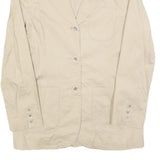 HENNES Womens Beige Cotton Blend Jacket M Classic Single Breasted Button
